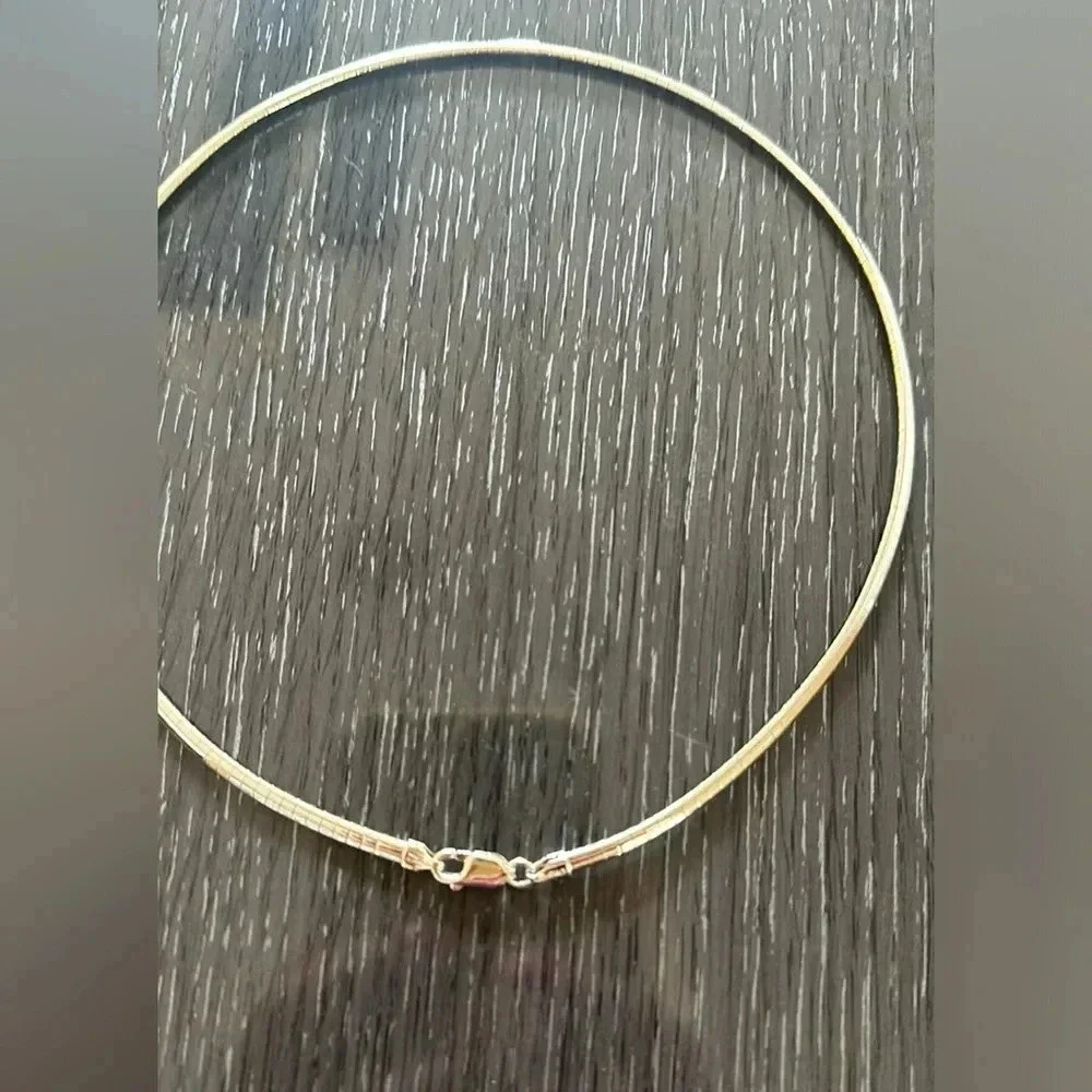 925 Sterling silver rhodium plated omega 16